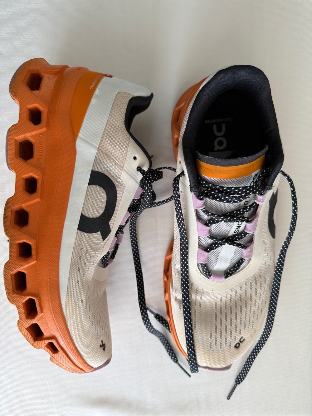 On Running Women's Running Shoe in Cream, Orange & Pascal purple
